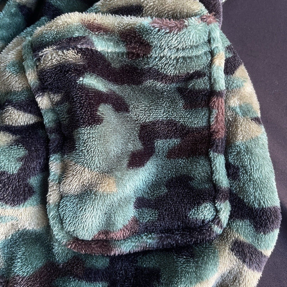Cuddl Duds Camo Robe Boys Large 12/14 Soft Fleece Hooded Tie Pockets Sleepwear - Picture 4 of 11
